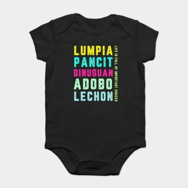 Filipino Pinoy Pride Philippines Food Adobo Baby Bodysuit by QuirkyQuest Creations